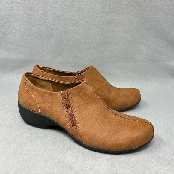 Naturalizer Women's Size 9M Jiggy Brown Faux Leather Ankle Booties Clogs - Picture 2 of 12